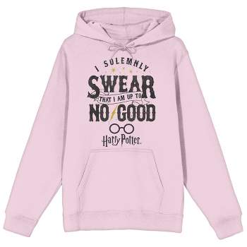 Harry Potter I Solemnly Swear I Am Up To No Good Long Sleeve Cradle Pink Men's Hooded Sweatshirt