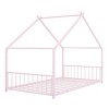 Twin Size Metal House Bed with Roof for Bedroom - 3 of 4