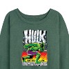 Women's - Marvel - Hulk Battles the Inhumans Lightweight French Terry Wide Neck Long Sleeve Graphic Shirt - 2 of 4