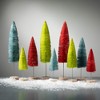 9.5"H  12"H & 16.25"H Sullivans Christmas Red Tall Bottlebrush Tree Set of 3  Red - 4 of 4