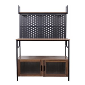 LIVAREEmlen Kitchen Bakers Rack with Door, Microwave Oven Stand, Utility Storage Shelf, Durable Kitchen Organizer for Small Spaces - 1 of 4