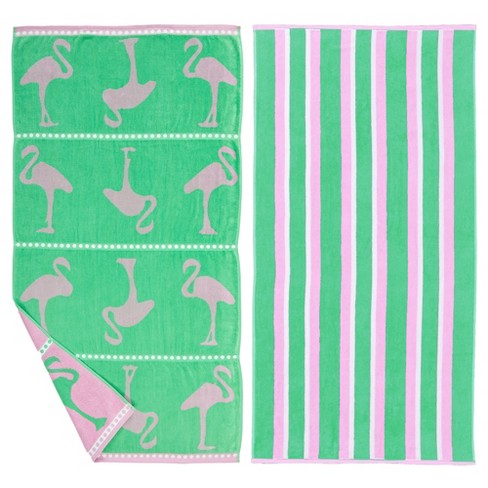 pink flamingo beach towels