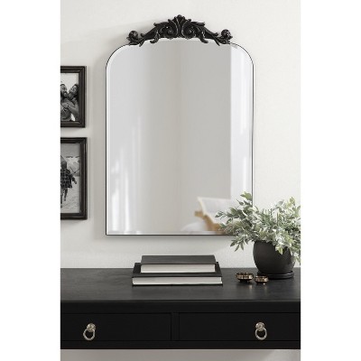 Arendahl Baroque-Inspired Black Frameless Arch Mirror - 20x30