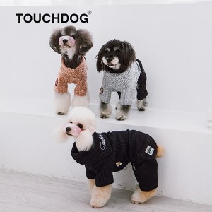 Touchdog (R) Vogue Neck-Wrap Sweater and Denim Pant Outfit - 1 of 4