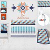 Bacati - Liam Crib Rail Guard Covers Set of 2 Aqua/Orange/Navy - 4 of 4