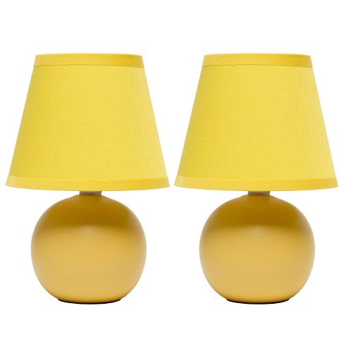 Yellow and grey bedside hot sale lamps