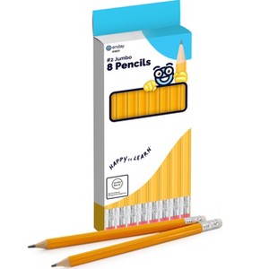 Enday Jumbo Pencils For Preschoolers No 2 for Kids, Kindergarten School Supplies, Fat Pre-Sharpened Round Pencil with Eraser Top for kids ages 4-8 - 1 of 4