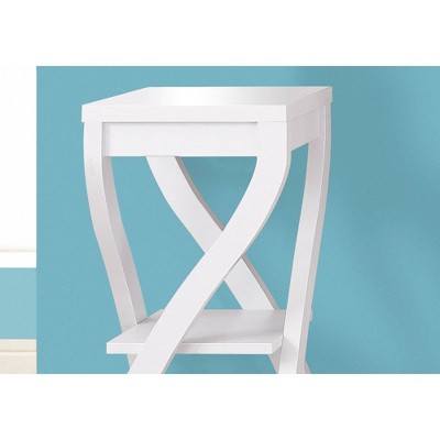 White Three-Tier Curved Leg Accent Table
