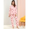Allegra K Women's Winter Flannel Long Sleeve Nightwear Top and Pants Pajama Sets - 2 of 4