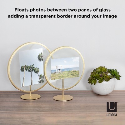 Matte Brass 4x6 Floating Tabletop and Wall Picture Frame