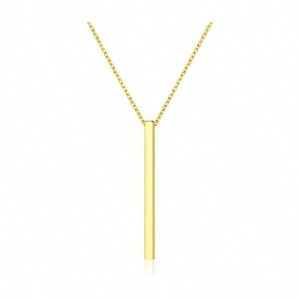 Vertical Bar Y Necklace Silver Simple Fashion for Women Fashionable and Exquisite, Suitable for Daily Wear - 1 of 4