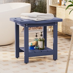 Sonkuki HIPS Waterproof Shower Benches for Inside with Shower Head Holder for Spa, Bath, Shaving Legs - 1 of 4