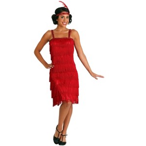 HalloweenCostumes.com Women's Miss Millie Red Fringe Flapper Costume - 1 of 3