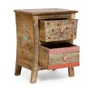 Fullen Handcrafted Boho 2 Drawer Mango Wood Nightstand Natural - Christopher Knight Home: Bohemian Style Furniture - 3 of 4
