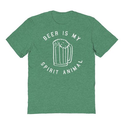Rerun Island Men's Beer Is My Spirit Animal Short Sleeve Graphic Cotton T-Shirt