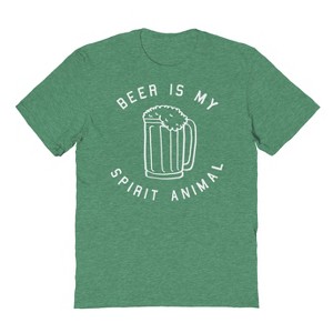 Rerun Island Men's Beer Is My Spirit Animal Short Sleeve Graphic Cotton T-Shirt - 1 of 1