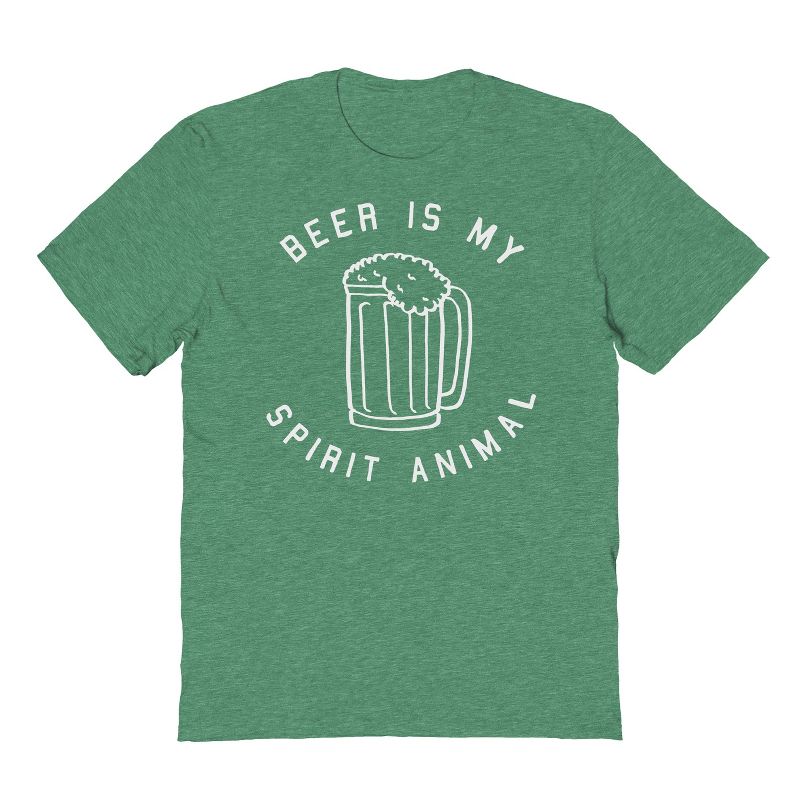 Rerun Island Men's Beer Is My Spirit Animal Short Sleeve Graphic Cotton T-Shirt, 1 of 2