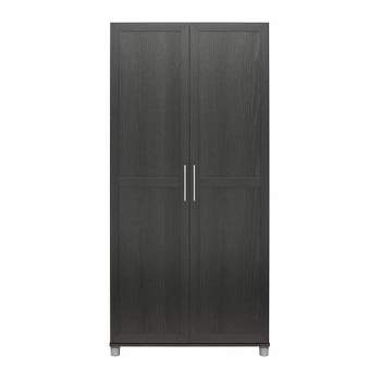 Small Space Wood Storage Cabinet Black Metal - Brightroom™ : Target