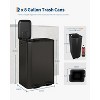 Double compartment kitchen trash can, rectangular trash can with removable inner bucket, suitable for restaurants and hotels - 2 of 4