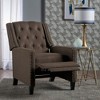 Fabric Push Back Chair with Riveted Armrests and Birch Wood Legs - 3 of 4