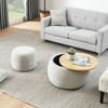 NicBex Modern Round Storage Ottoman Set of 2 Small Footstools with Panel Top for Bedroom and Living Room - 2 of 4