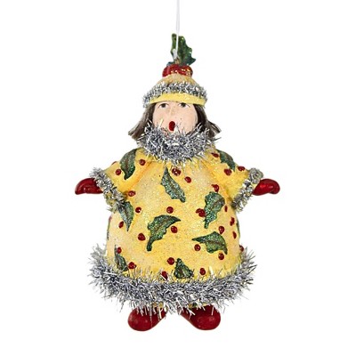 Enesco 4.0 Inch Short Caroler Song Holly Music Tree Ornaments