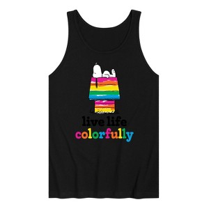 Men's - Peanuts - Live Life Colorfully Graphic Tank Top - 1 of 4