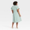 Women's Short Sleeve Pleated Midi Shirtdress - Ava & Viv™ - 2 of 3