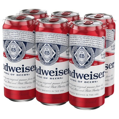 Budweiser Lager Beer - 6pk/16 Fl Oz Cans : Target