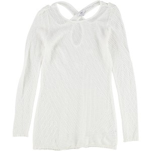 bar III Womens Cross-Back Tunic Pullover Sweater, White, Medium - 1 of 2