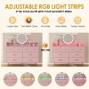Jojoka Dresser for Bedroom with LED Light & Charging Station, 8 Drawers Wooden Dressers with Open Space - 2 of 4