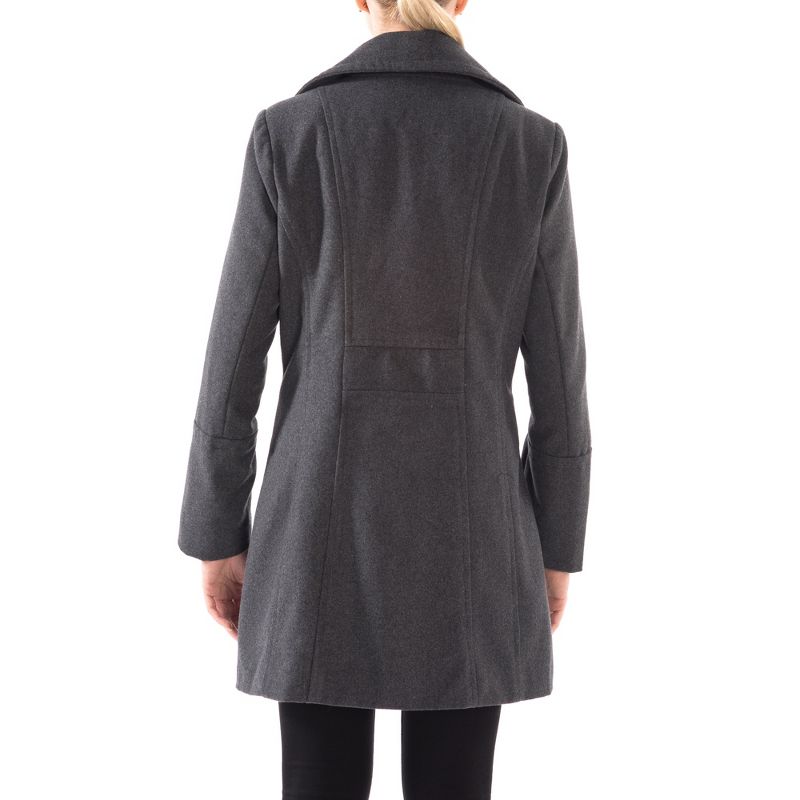 Alpine Swiss Norah Womens Wool Blend Double Breasted Peacoat Runs Large, 2 of 10