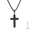 Steeltime 24" black ip stainless steel cross with simulated black diamonds pendant - 3 of 4