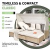 4-Piece Patio Chaise Lounges, UV-Proof Resin Wicker Daybed with Retractable Canopy and Lifting Table, Daybed with Foam Cushions-Coolbibila - 2 of 4