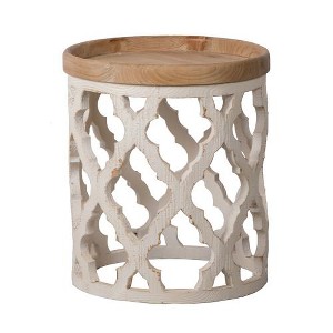 SYFERLORY 23" Large Distressed White Side Table - 1 of 1