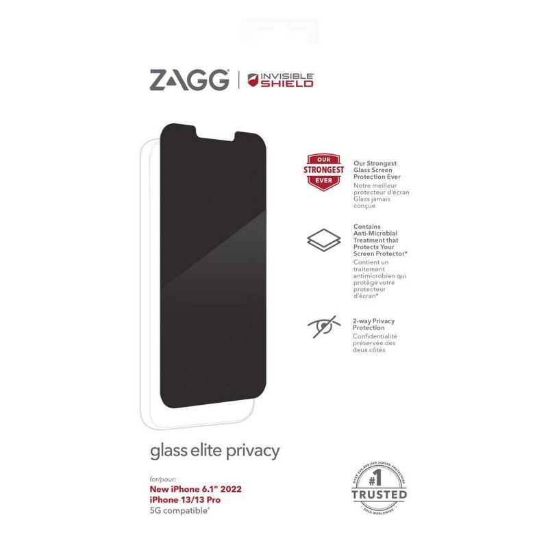 ZAGG Apple iPhone 14 Pro InvisibleShield Glass Elite Privacy AM Screen Protector, 3 of 6