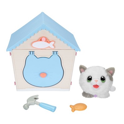 Interactive White Plush Kitty with DIY Home Kit