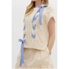 Women's Blue Ribbon Short Sleeve Sweater - entro - 2 of 4