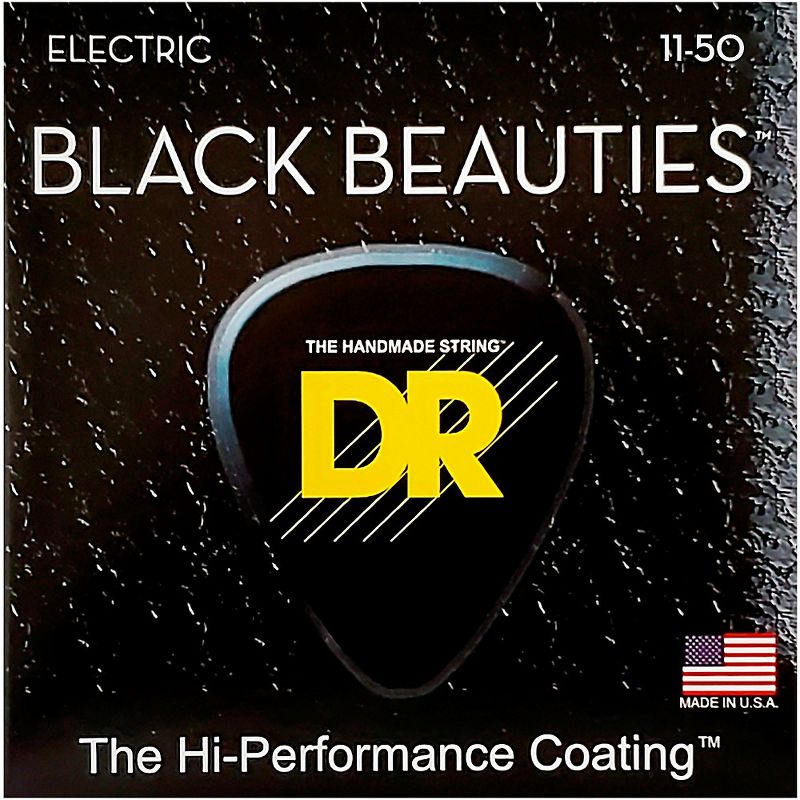 DR Strings Extra Life BKE-11 Black Beauties Heavy Coated Electric Guitar Strings, 1 of 4