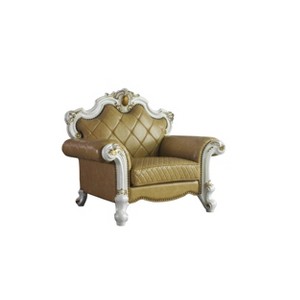 50" Picardy PU Chair Butterscotch/Antique Pearl - Acme Furniture - 1 of 4