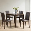 5-Piece Square Dining Table Set with 4 Faux Leather Chairs, Rustic Farmhouse Style Wood Table Set for Kitchen or Dining Room, Seats 4 - 2 of 4