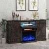 Tangkula TV Cabinet for TVs up to 68" w/ 3-Level Shelves LED Lights 22 Dynamic Modes - 3 of 4