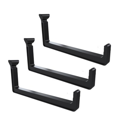 Hang It Simple Plastic Hooks, Add-on Accessories for Kits Long Hook 3PK Black