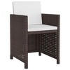vidaXL Garden Dining Set Brown Poly Rattan Medium Removable Covers - 3 of 4