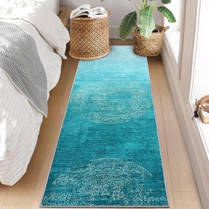 Washable Rug, Plush 350gsm Pearl Velvet Rug with Non-Slip TPR Backing, Foldable Carpet for Bedroom, Kitchen, Entryway, Pet-Friendly - 1 of 4