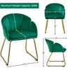 Yaheetech Set of 2 Flower Shape Velvet Armchair for Living Room, Bedroom, Green - 3 of 4