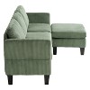 VASIP L-Shaped Padded Velvet Sofa ,Multi-Functional Luxury Design for Small Space,Living Rooms,Apartments, Easy Assembly,Olive Green - 3 of 4