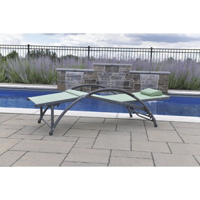 Olive Grove Aluminum Chaise Lounger with Cushions and Arms