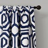 2pk 52"x84" Light Filtering Octagon Blocks Curtain Panels Navy - Lush Décor: Geometric Window Cover, Rod Pocket - 2 of 4