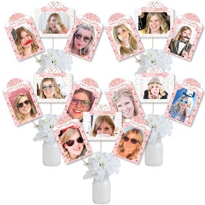 Big Dot of Happiness 30th Pink Rose Gold Birthday Party Picture Centerpiece Photo Table Toppers 15 Pc - 1 of 4